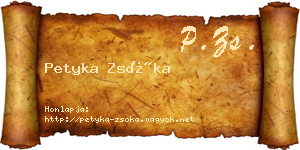 Petyka Zsóka névjegykártya